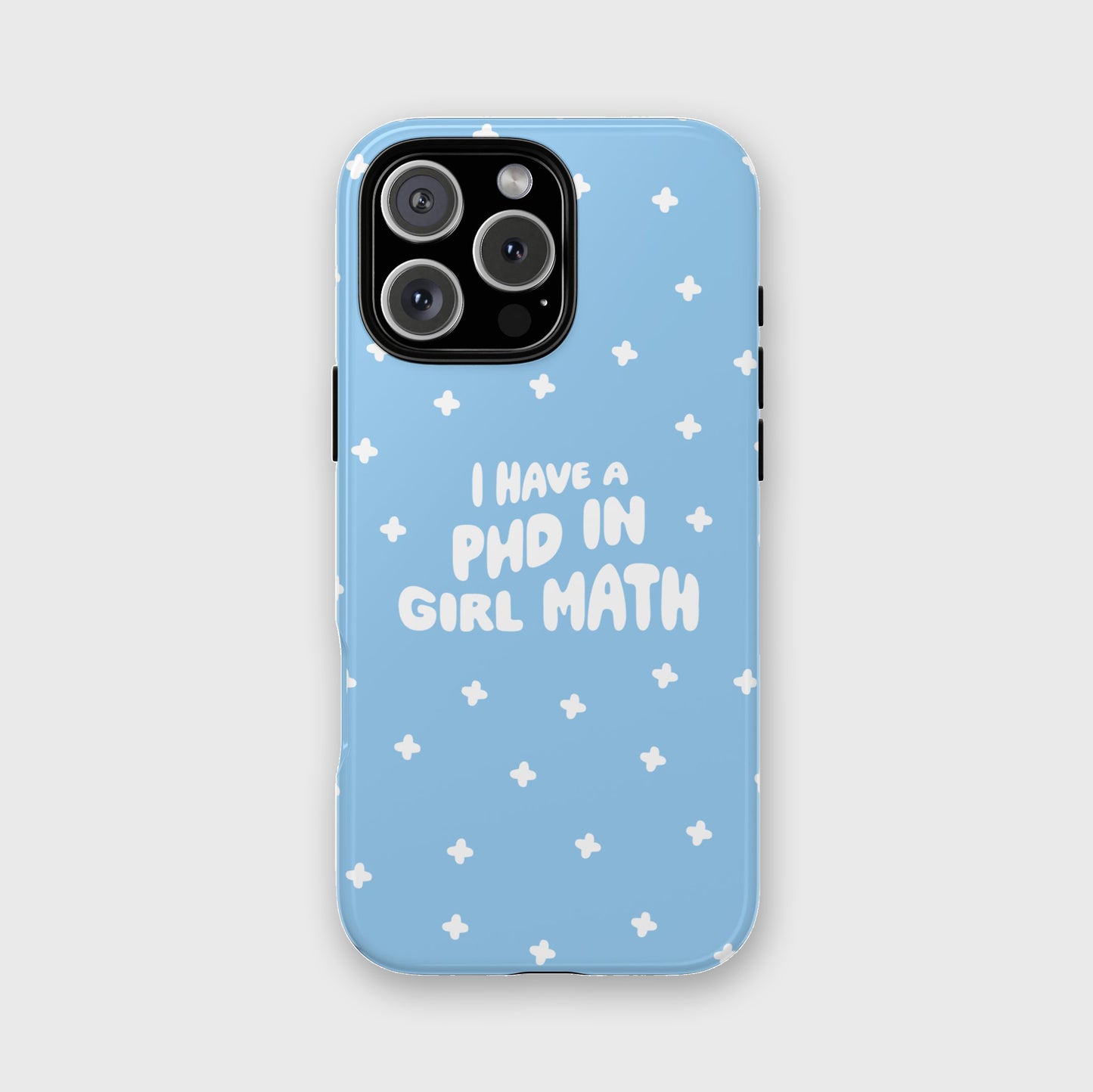 PHD In Girl Math iPhone Case (Blue)