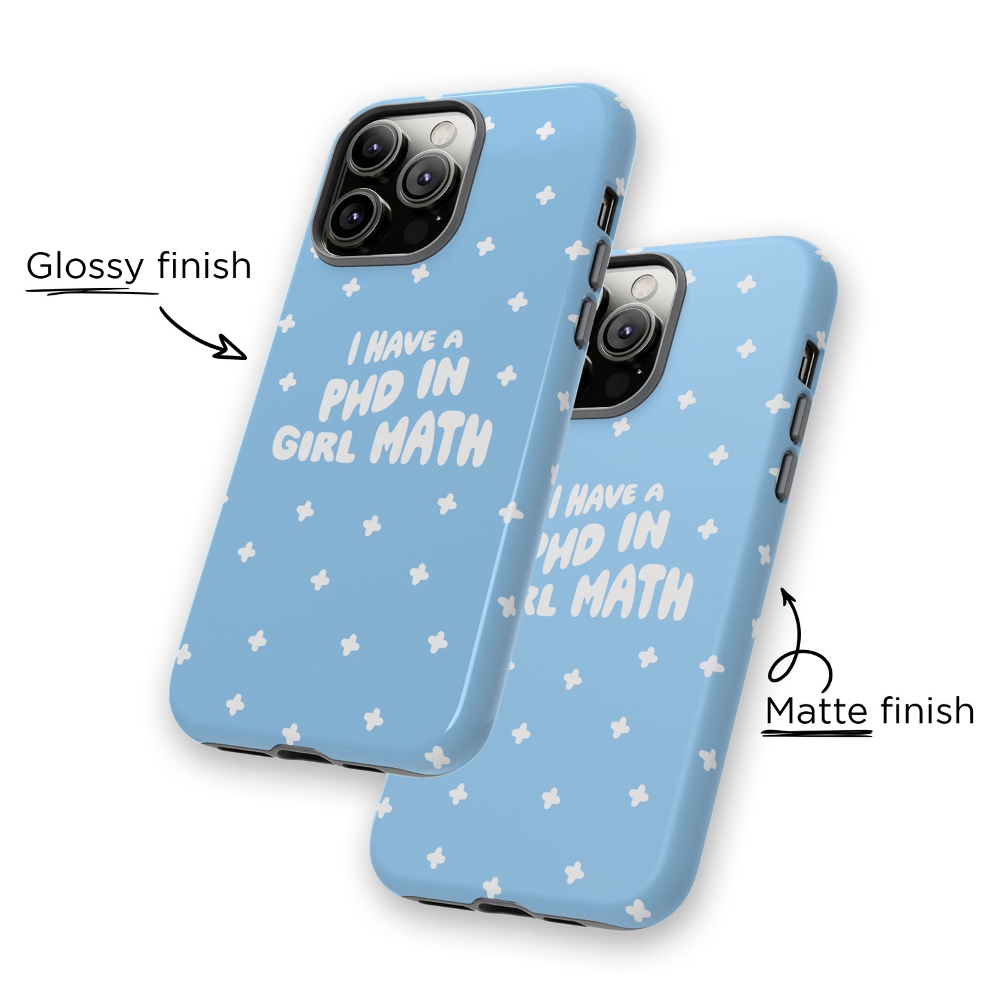 PHD In Girl Math iPhone Case (Blue)