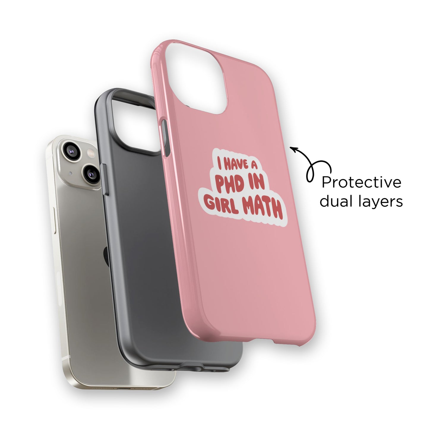 PHD in Girl Math iPhone Case (Pink)